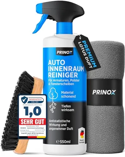 PRINOX® Profi Auto Innenraum Reiniger Set 500ml - Effektive Cockpitpflege für alle Oberflächen - Arborist Merchandising Root - Unser Innenreiniger mit hoher Dosierung sorgt für starke Reinigungskraft und antistatische Wirkung gegen Staub. Inkl. Bürste und Mikrofasertuch für optimale Anwendung!