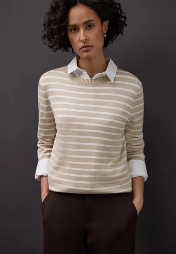 Street One Damen Gestreifter Pullover – Maritim und Gemütlich - Casual Strickpullover mit Rundhalsausschnitt und langen Ärmeln, ideal für entspannte Tage. Hochwertige Verarbeitung sorgt für Komfort und Stil.