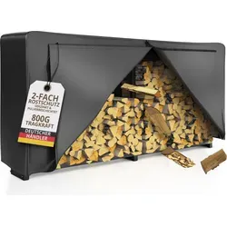 LAWA Living und Lifestyle Kaminholzregal mit Abdeckung - Kaminholzregal für den Außenbereich, rostbeständig und wetterfest, inklusive Abdeckplane für optimalen Schutz. Ideal für Garten und Terrasse.