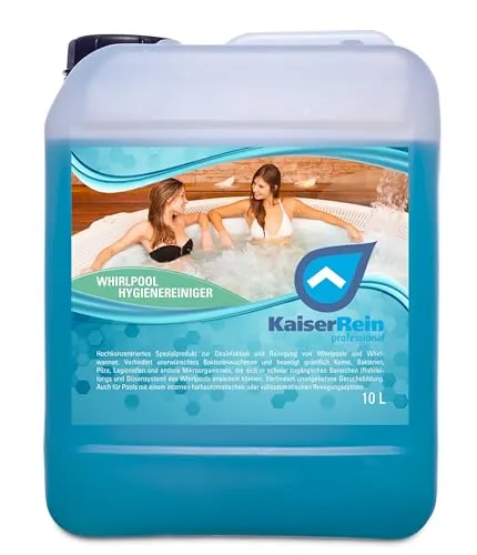 KaiserRein Whirlpool Desinfektionsmittel 10L (2x5l) - Effektive Wasserpflege für Whirlpools und Pools - 🛁 EINFACHE WASSERPFLEGE: Das KaiserRein Desinfektionsmittel sorgt für hygienisch sauberes Wasser in Whirlpools und Pools. Es reinigt gründlich und verhindert unangenehme Gerüche für ein angenehmes Badeerlebnis.