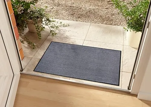 Hanse Home Waschbare In- & Outdoor Fußmatte Uni 80x120 cm, Grau - Vielseitige Fußmatte für Innen- und Außenbereiche, pflegeleicht, robust und mit Anti-Rutsch-Rücken für sicheren Halt. Ideal als Schmutzfänger im Eingangsbereich.