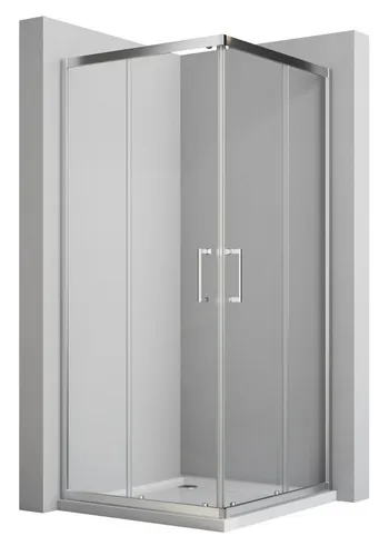 Boromal Eckdusche Duschkabine ecke 90x90 cm Eckeinstieg Duschwand Dusche 5mm ESG Glas, BxT: 90x90 cm