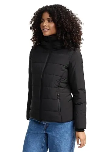 MARIKOO Damen Winterjacke N025 - Stylische Steppjacke mit Kapuze und warmem Kragen - Funktionsjacke mit kuscheligem Fleece in den Taschen und warm speichernder Funktion. Ideal für kalte Tage und perfekte Passform für alle Größen.