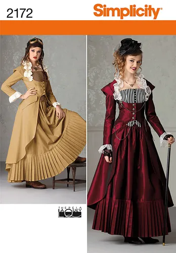 Produktbild Simplicity 2172 Misses Steampunk Kostüm Nähen Muster Größe 6-12 & 14-22
