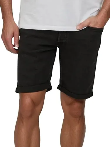 Jack & Jones Jeans Shorts Herren JJIRICK Regular Fit Schwarz - Herren-Shorts aus Baumwollmischgewebe mit 20% recycelter Baumwolle, elastischer Bund für perfekten Sitz und lässige Kombinationsmöglichkeiten für jeden Anlass.