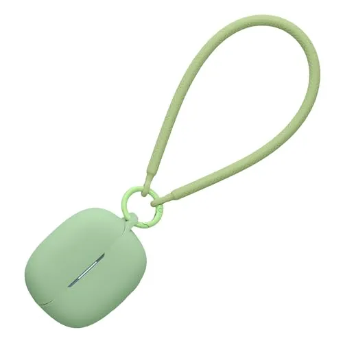 kwmobile Hülle kompatibel mit Xiaomi Redmi Buds 6 Pro Kopfhörer - Silikon Schutzhülle Etui Case Cover - mit Handschlaufe Matcha Grün