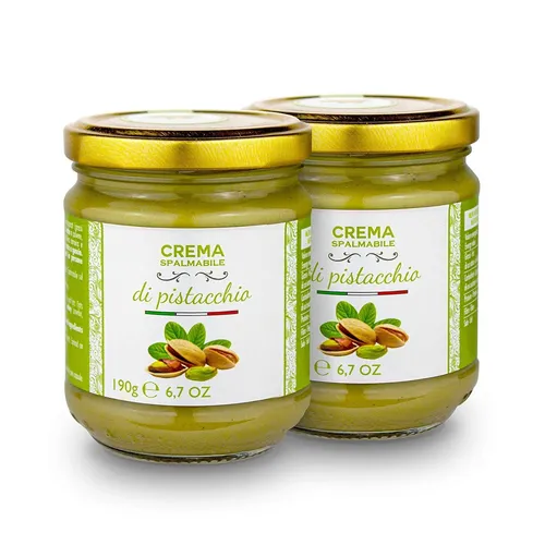 Süße Pistaziencreme - 40 % Pistazien - 2x190 G - Brontedolci - Italien