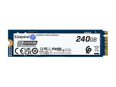 Kingston Data Center DC2000B 240GB SSD - Enterprise PCIe 4.0 NVMe M.2 SSD, entwickelt für Rechenzentren mit integriertem Stromausfallschutz für maximale Datensicherheit und hohe Geschwindigkeiten.