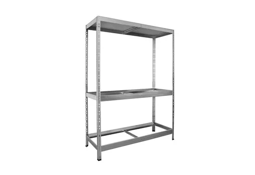 Office Marshal Schwerlastregal aus Stahlblech, 180 x 130 x 50 cm - Schwerlastregal für Autoreifen, belastbar bis 360 kg, ideal für Garage oder Keller, mit 3 stabilen Ebenen und einfachem Aufbau.