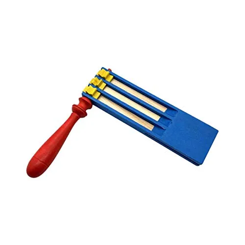 GICO Ratsche dreifach, Schnarre aus Holz, bunter Krachmacher, Karneval Stimmungsmacher 6590