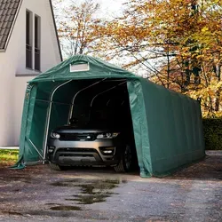 Garagenzelt Carport 3,3 x 7,2 m - Dunkelgrün - Robustes Carport aus PRIMEtex PVC, 100% wasserdicht und UV-beständig. Ideal zum Schutz Ihres Fahrzeugs vor Wind und Wetter. Stabile Stahlkonstruktion mit geprüfter Statik für maximale Sicherheit.