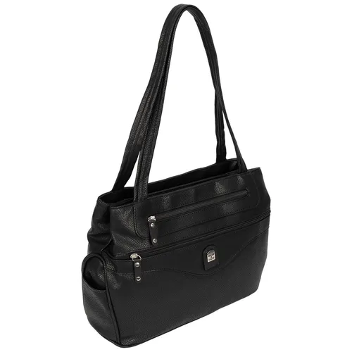 EAAKIE Umhängetasche Damen - vielseitige Schultertasche in Schwarz - Umhängetaschen: Stylische Kunstledertasche mit geräumigem Hauptfach, ideal für Alltag und Freizeit, als Shopper oder Handtasche tragbar.