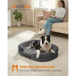 Hundebett, Hundekissen, wasserdichte Innenschicht, erhöhte Ränder, abnehmbarer, waschbarer Bezug, schiefergrau - Grau