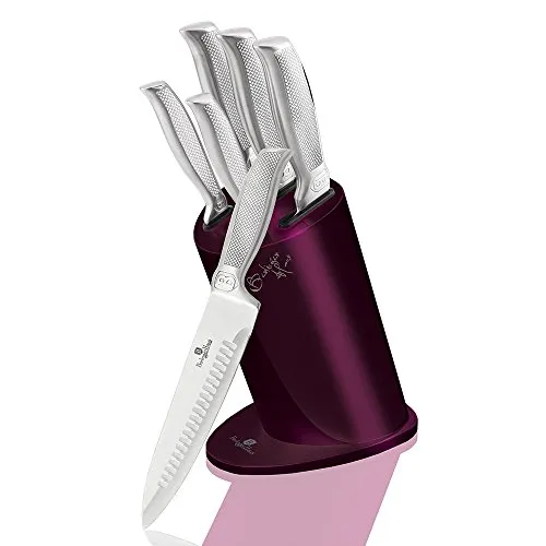 Berlinger Haus Sechs Stück Messer Set mit Stand Deep Purple