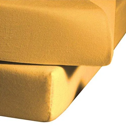 fleuresse Jenny C Jersey-Spannlaken 200x200 cm in gold von fleuresse