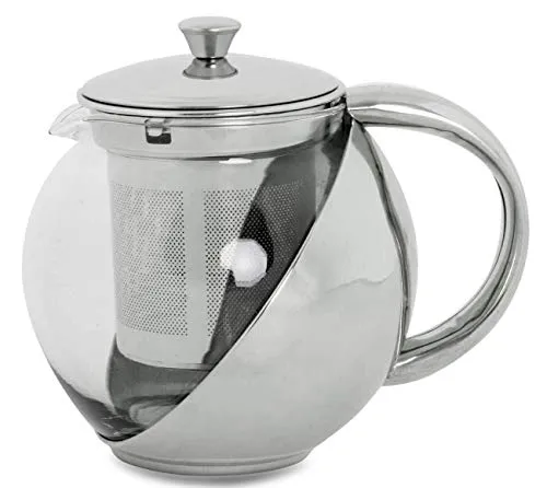 furein Mehrzweck-Teekanne, aus Glas und Edelstahl, für Tee, Infusionen oder Kaffee, mit Filter (500 ml)
