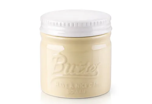 Dowan Butterdose DOWAN Porzellan Buttertopf mit Deckel in beige von Dowan