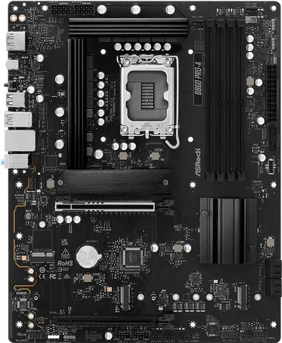 ASRock B860 Pro-A Motherboard - ATX Mainboard mit LGA1851-Sockel und B860 Chipsatz, bietet USB-C 3.2 Gen 2x2 für schnelle Datenübertragung und 2.5 Gigabit LAN für optimierte Netzwerkgeschwindigkeit.