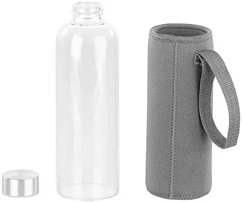 Rosenstein & Söhne Edle Trinkflasche: Trinkflasche aus Borosilikat-Glas mit Neopren-Hülle, 750 ml, BPA-frei (Flasche für Getränk, Bottle for Hot and Cold Drink, bruchsicher)