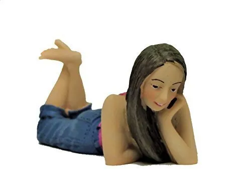 Melody Jane Puppenhaus Leute Young Girl Liegend Kinn auf Hand Harz Figur