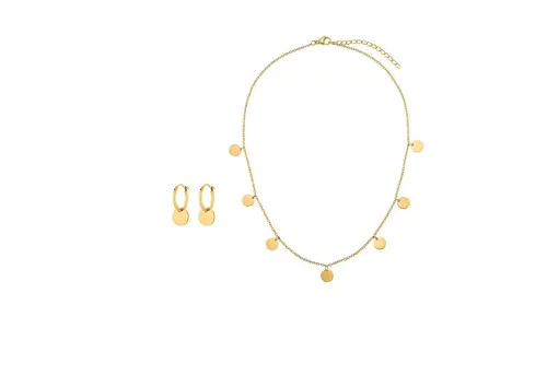 Heideman Collier Set Kreise silberfarben (keine Angabe, inkl. Geschenkverpackung), Geschenkset für Damen mit Kette und Creole