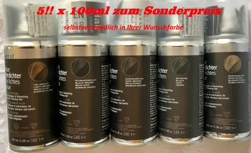 Fünf-Sterne-Angebot Hairfor2 5 x 100 ml Hairfor2 Farbe hellbraun - 100ml
