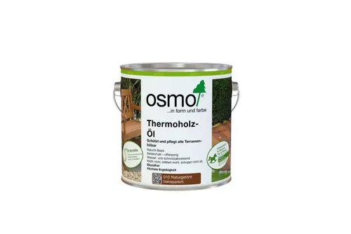 Osmo Holzöl Thermoholz-Öl 2,5l - Seidenmatt für Außen - Hochwertiges Holzöl für Außenanwendung, wetter- und UV-beständig, ideal für Holzdecks und Gartenmöbel. Sicher für Kindermöbel und Spielzeug, lässt das Holz atmen und schützt vor Quellen.