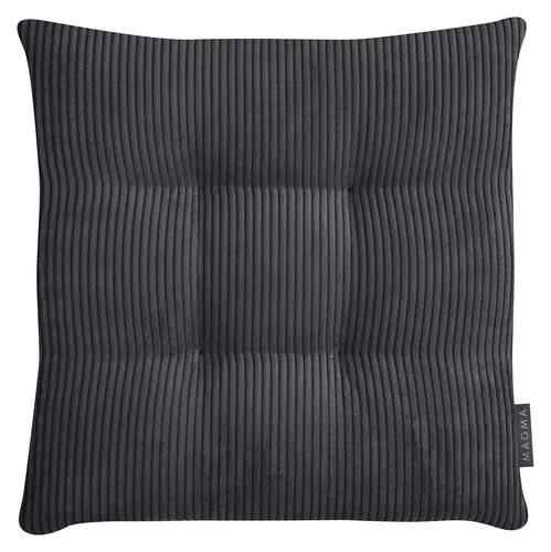 MAGMA Inga Form 55 Stuhlkissen 35 x 35 cm Anthrazit - Robustes 4-fach punktgestepptes Stuhlkissen aus Cord, ideal für stilvolle Akzente in Ihrem Zuhause. Hochwertige Verarbeitung und modernes Design für optimalen Sitzkomfort.