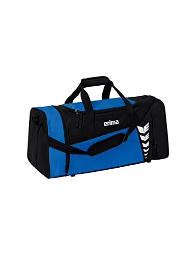 Erima Sporttasche Six Wings M, dunkelblau, 49,5L - Klassische Sporttasche mit integriertem Nassfach und optimaler Konstruktion für großen Stauraum. Ideal für Sportler, die Wert auf Funktionalität und Design legen.