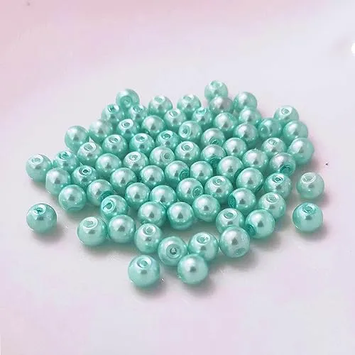 Kopper-24 (2 mm/Türkis hell) Glasperlen - Bastelperlen aus Glas rund - 30 Farben mit Loch Perlen zum Basteln auffädeln Armbänder Traumfänger bunt Set DIY mini kleine große Kinder Bastelperlen Schmuck