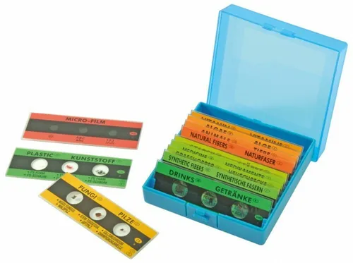 EDUPLAY Experimentierkasten Mikropräparate, 12 Stück - Entdecken Sie die faszinierende Welt der Mikroskopie! Dieser Kasten enthält 12 hochwertige Objektträger, ideal für den spannenden Einsatz im Unterricht oder zu Hause.