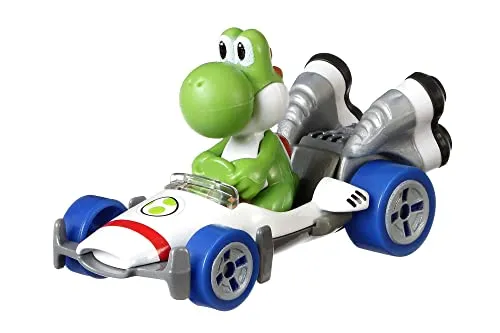 Hot Wheels GBG29 - Mario Kart Replica 1:64 Die-Cast Yoshi, Spielzeug ab 3 Jahren