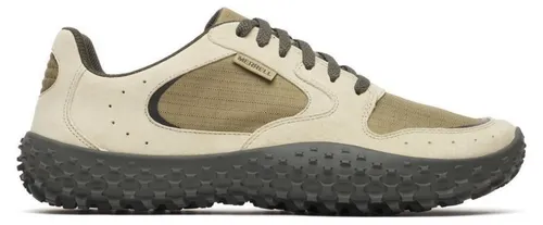 Merrell Minimal-Sneaker Wrapt (Barfussschuhe) beige/olive Herren, Größe Euro 45 (US: 11) - Der Merrell Minimal-Sneaker Wrapt bietet ein leichtes, atmungsaktives Design mit wasserdichtem Obermaterial und einer einzigartigen Gummisohle für optimalen Halt. Ideal für aktive Männer, die Komfort und Stil suchen.