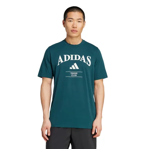adidas Tennis Tshirt Heritage Graphic (Retro-Look) grün Herren, Größe: M