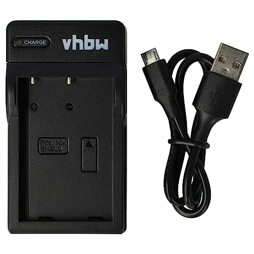 vhbw USB Ladegerät kompatibel mit Nikon D3000, D40, D40x, D5000, D60 Kamera Camcorder/Akku - Ladeschale, Ladeanzeige, 8,4 V