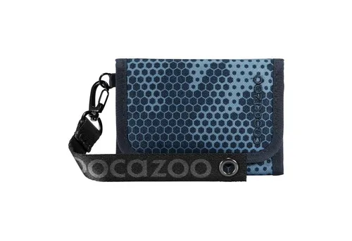 Coocazoo Geldbörse Geometric Sky - Grau-Blau, umweltfreundliches Portemonnaie mit 2 Sichtfenstern und viel Stauraum für Karten und Münzen