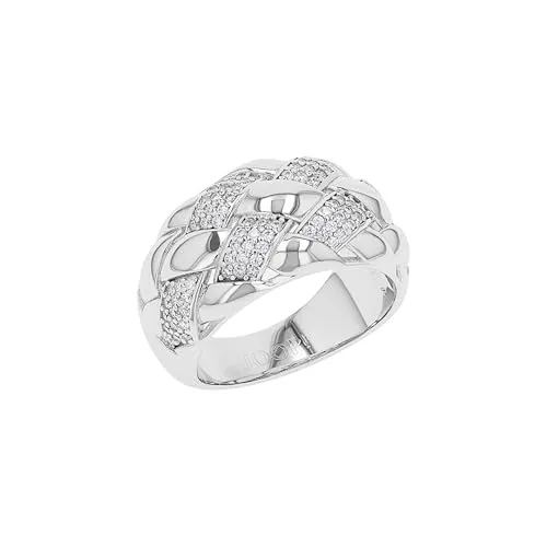 JOOP! Ring für Damen, Silber 925, 12 mm, mit Zirkonia, silber, Geschenkidee, kommt in Schmuck Geschenk Box