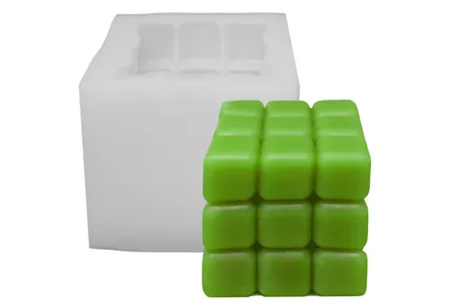DistrEbution Silikonform Kerzenform Würfel 3×3, flexible Kerzen-Gießform für Kerzen, Rubik's Cube