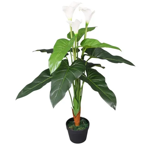 Kunstpflanze Künstliche Calla-Lilie mit Topf 85 cm Weiß
