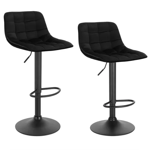 Designer Barhocker BH273sz-2 - Drehstuhl für stilvolle Bars - Hocker & Barhocker mit höhenverstellbarem Design, elegantes Samt- und Metallgestell in Schwarz, ideal für moderne Wohnräume oder Gastronomie.