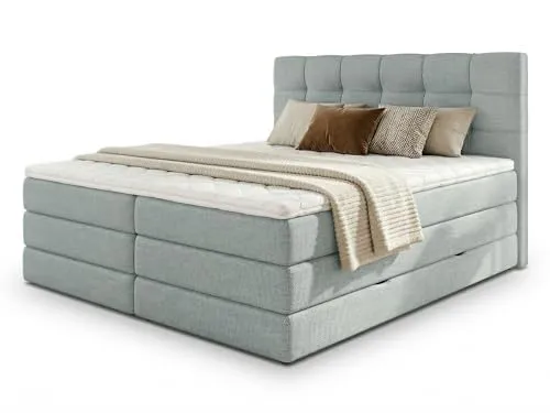 Boxspringbett Best XL mit 2 Bettkästen und Topper – Blau in blau von Sofnet
