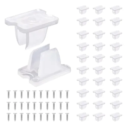 Qomcsrl 30 Stück LED-Streifen Montageclips Seillichtclips Befestigungszangen Halter Neonmontageclips Schrauben für 5-6 mm LED-Lichter