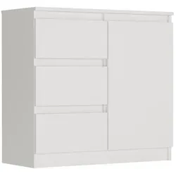 Framire Sideboard Weiß 80x33x76 cm – moderne Kommode mit 3 Schubladen für jeden Raum