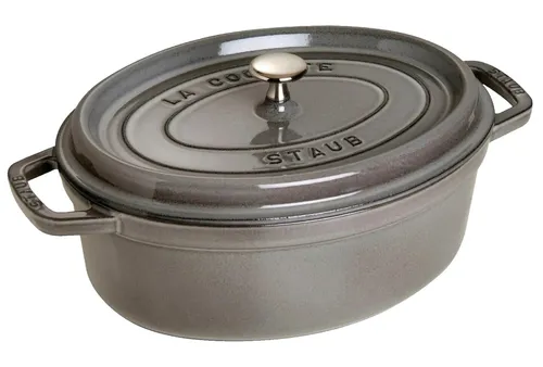STAUB France Cocotte 29 cm oval - 4,2 Liter Gusseisen, optimale Wärmeverteilung für saftige Speisen und aromatisches Kochen