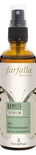 farfalla Kamille Bio-Pflanzenwasser 75ml - Kamillenhydrolat Bio-Pflanzenwasser - Hautberuhigend - Vegan & Dermatologisch Getestet - 100% zertifizierte Naturkosmetik
