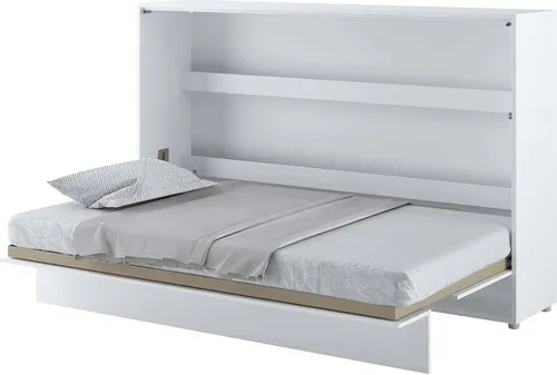 Wandbett Schrankbett BED CONCEPT BC-05 Horizontal 120x200 WEIß HOCHGLANZ Wandklappbett, Schrankklappbett, Schrank mit integriertem Klappbett, Funktionsbett inkl. Lattenrost