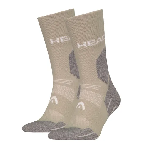HEAD Hiking All Climates Crew Wander Outdoor Socken 2P | 39/42 | Taupe