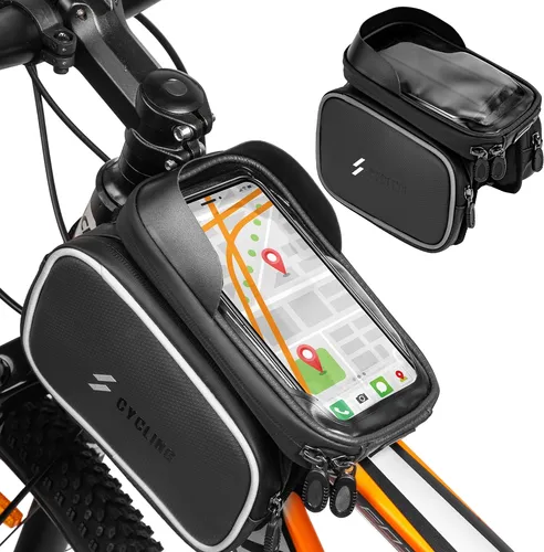 MalTrack Fahrrad Rahmentasche Wasserdichte Fahrradtasche Handytasche Etui für Handy Schwarz