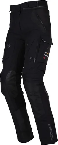 Modeka Panamericana II Textilhose - Wasserdicht für Damen - Schwarz - Größe 42 - Motorradhose mit herausnehmbarer Sympatex® Membrane für 45.000 mm Wassersäule, optimaler Schutz durch SAS-TEC® Protektoren und perfekte Belüftung für angenehmen Tragekomfort.