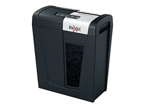 Rexel Aktenvernichter Secure MC4, Mikroschnitt P5 - 4 Blatt, schwarz - Aktenvernichter für Home Office mit Mikroschnitt (2x15mm) für höchste Sicherheit. Leise (60 dB) und mit 14L Abfallbehälter, ideal gegen Papierstau.